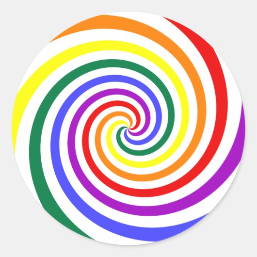 Rainbow Lollipop Ronde Sticker (Voorkant)