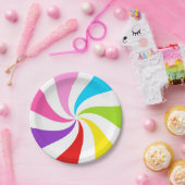 Rainbow Lollipop Swirl Papieren Bordje (Feest)