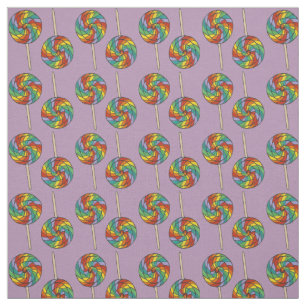 Rainbow Lollipops Fabric Stof
