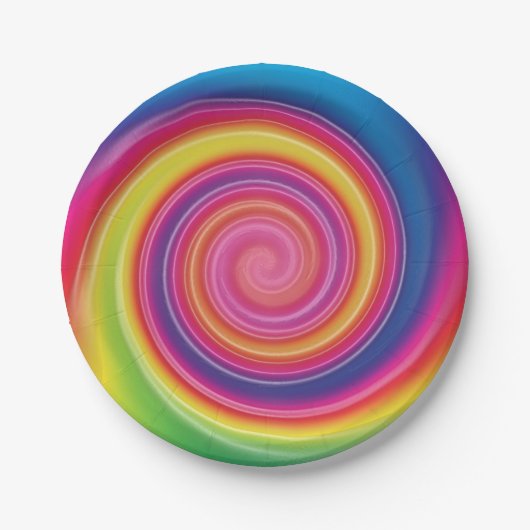 Rainbow Lollypop Colorful swirl Papieren Bordje (Voorkant)