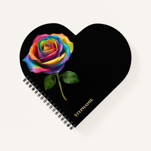 Rainbow Long Stem-Roos Notitieboek (Voorkant)
