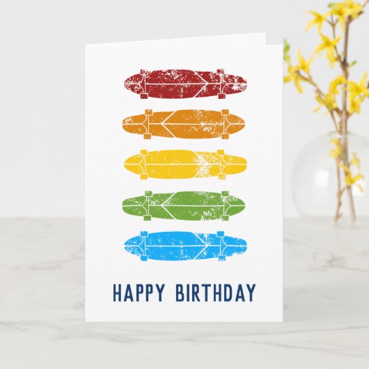 Rainbow Longboards Skateboards Aangepaste bericht Kaart (Gele Bloem)