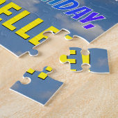 Rainbow look "61" & "HAPPY BIRTHDAY", Cloudy Sky Legpuzzel (Zijkant)