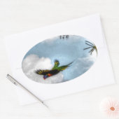 RAINBOW LORIKEET AUSTRALIË ART EFFECTS OVALE STICKER (Envelop)