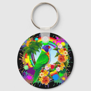 Rainbow Lorikeet Parrot Sleutelhanger