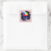 RAINBOW LORIKEET VIERKANTE STICKER (Tas)