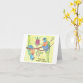 Rainbow Lorikeets verjaardagskaart Kaart (Gele Bloem)