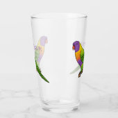 Rainbow loriket bird cartoon glas (Links)