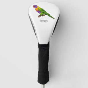 Rainbow loriket bird cartoon golfheadcover