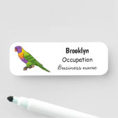 Rainbow loriket bird cartoon naamplaatje (In situ)