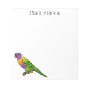 Rainbow loriket bird cartoon notitieblok