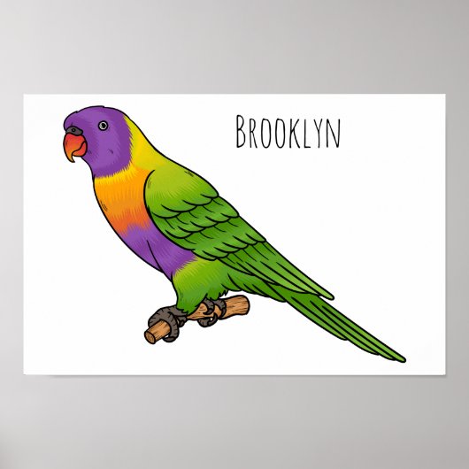 Rainbow loriket bird cartoon poster (Voorkant)
