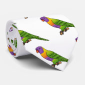 Rainbow loriket bird cartoon stropdas (Opgerold)