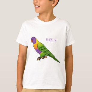 Rainbow loriket bird cartoon t-shirt
