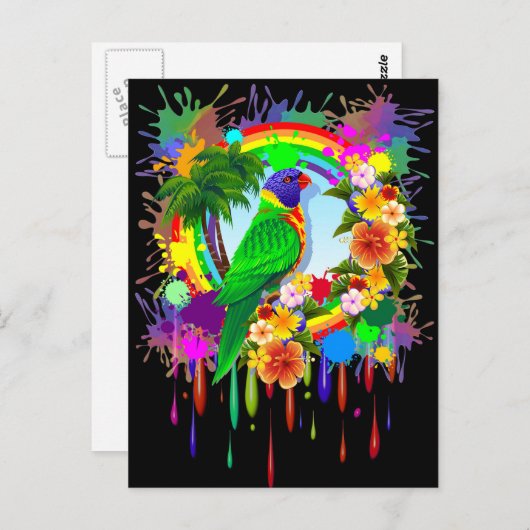 Rainbow Loriket Parrot Briefkaarten (Voorkant / Achterkant)