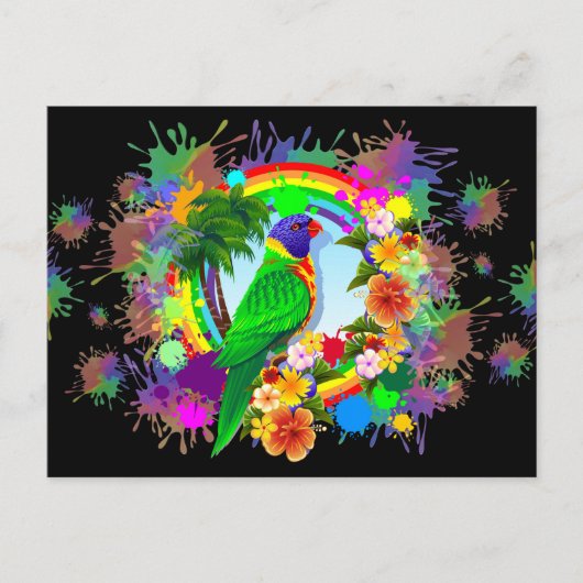 Rainbow Loriket Parrot Briefkaarten (Voorkant)