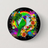 Rainbow Loriket Parrot Buttonnen Ronde Button 5,7 Cm (Voorkant)