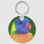 Rainbow Loriket Parrot Foto Sleutelhanger (Voorkant)