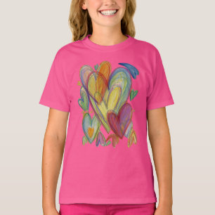 Rainbow Loss Hearts Art Custom T-Shirt