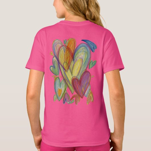 Rainbow Loss Hearts Art Custom T-Shirt (Dos)