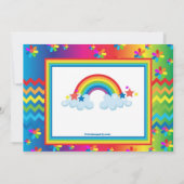 Rainbow lotsa kleuren verjaardaguitnodiging kaart (Achterkant)