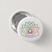 Rainbow Lotus Flower Ronde Button 3,2 Cm (Voorkant /achterkant)