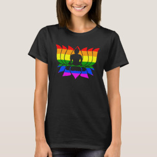 Rainbow Lotus Flower Yoga Namaste Meditatie Vrouwe T-shirt