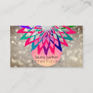 Rainbow Lotus Flower Yoga Teacher Meditation Red Visitekaartje