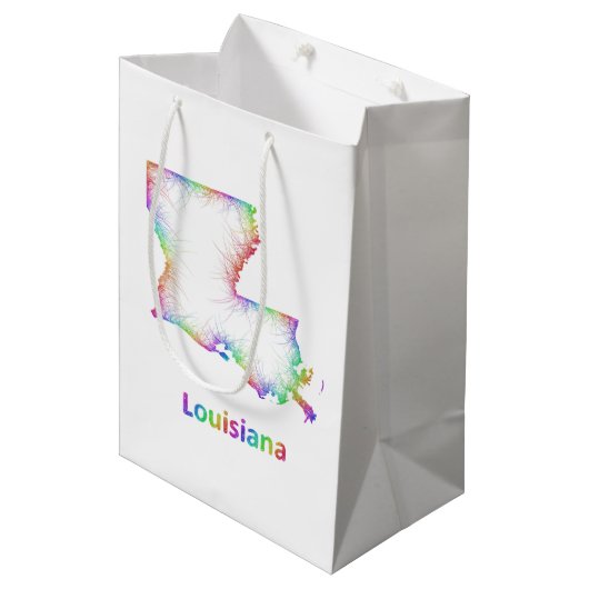 Rainbow Louisiana-kaart Medium Cadeauzakje (Voorkant Gekanteld)