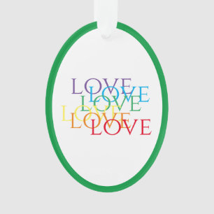 RAINBOW LOVE Acryl Ovaal Ornament - Groen