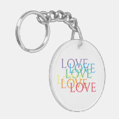 RAINBOW LOVE Acrylcirkelvormige Sleutelhanger (Voorkant Links)