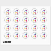 Rainbow Love adreslabel Ronde Sticker (Vel)