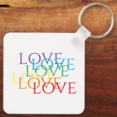 RAINBOW LOVE Aluminium Square Sleutelhanger (Achterkant)