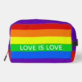 Rainbow Love beroemd gemaakt door Love Gay Pride Toilettasje (Achterkant)