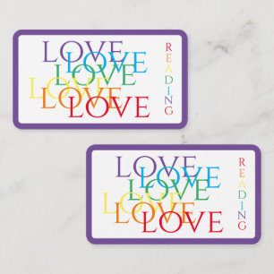 RAINBOW LOVE Bladwijzer - 3.5x2 Kaart / Paarse Notitiekaartje