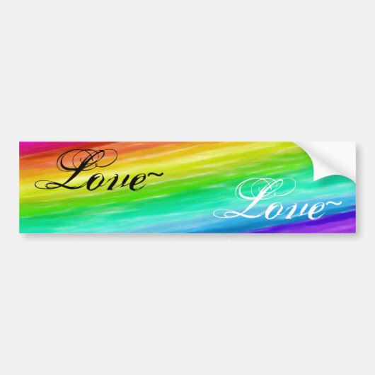 Rainbow Love Bumpersticker (Voorkant)