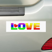 Rainbow Love bumpersticker (Op auto)