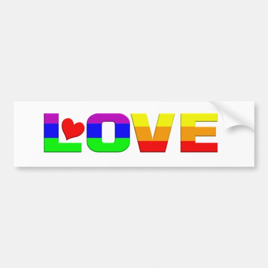 Rainbow Love bumpersticker (Voorkant)