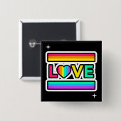 Rainbow Love Button (Voorkant /achterkant)