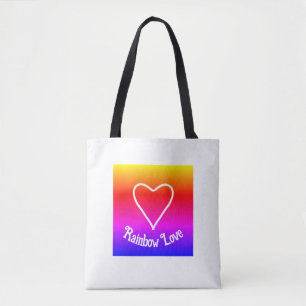 Rainbow Love Canvas tas Colorful