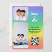 Rainbow Love - Gay Mariage Photo Invitation (Dos)