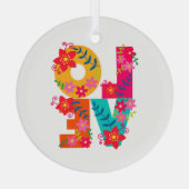 Rainbow Love Glas Ornament (Achterkant)