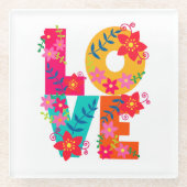 Rainbow Love Glazen Onderzetter (Voorkant)