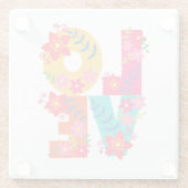 Rainbow Love Glazen Onderzetter (Achterkant)