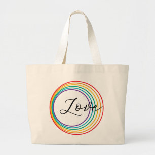 Rainbow Love Grote Tote Bag