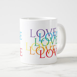 RAINBOW LOVE Grote Witte Mok