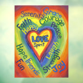 Rainbow Love Heart Art Decoration Window Cling Raamsticker (Vel 3)