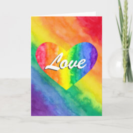 Rainbow Love Heart Kaart