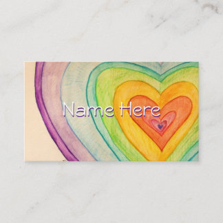 Rainbow Love Hearts Art Carte de visite