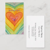 Rainbow Love Hearts Art Carte de visite (Devant / Derrière)